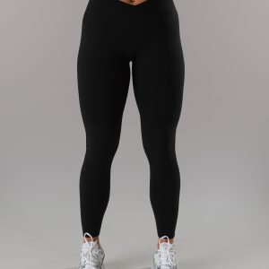 Wrap Mid Rise Legging - Black